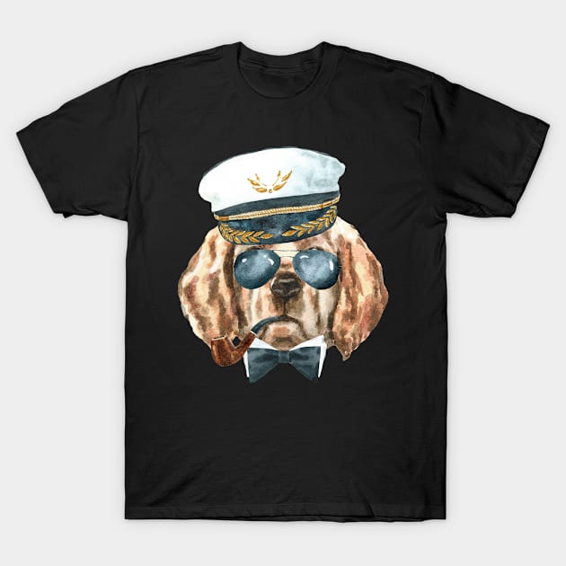 Aye Aye Captain Labrador Retriever T-Shirt by LaarniGallery